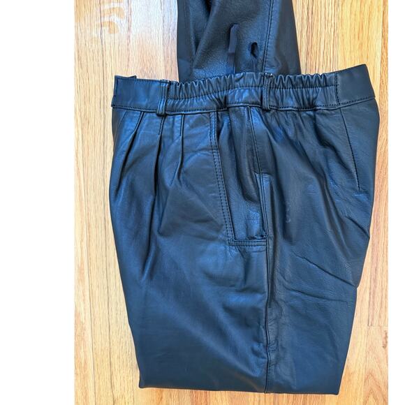 Diversity vintage leather pant size 8 Black Pleated 100% genuine leather pants - Picture 12 of 12